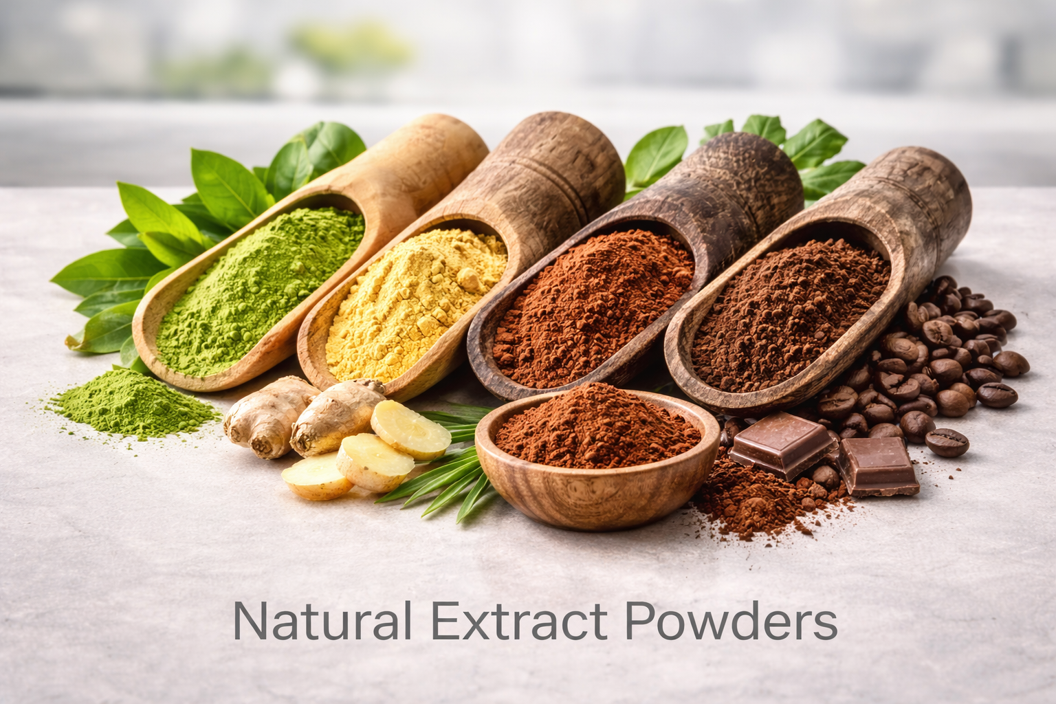 Natural extract powder materials